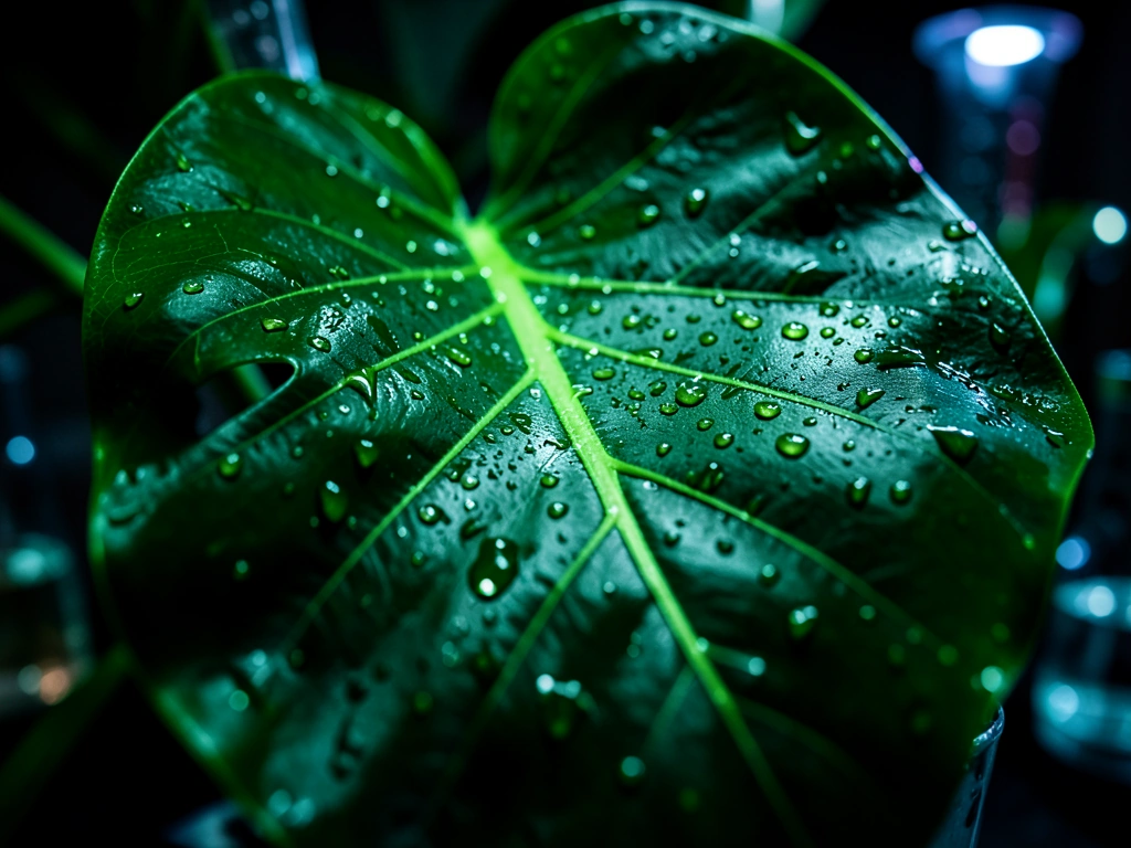 Macro botanical detail of active plant nutrients