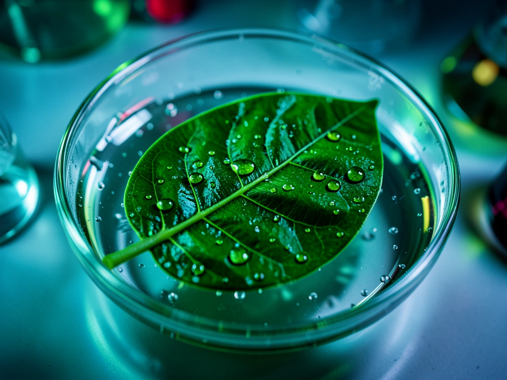 Botanical detail in laboratory setting