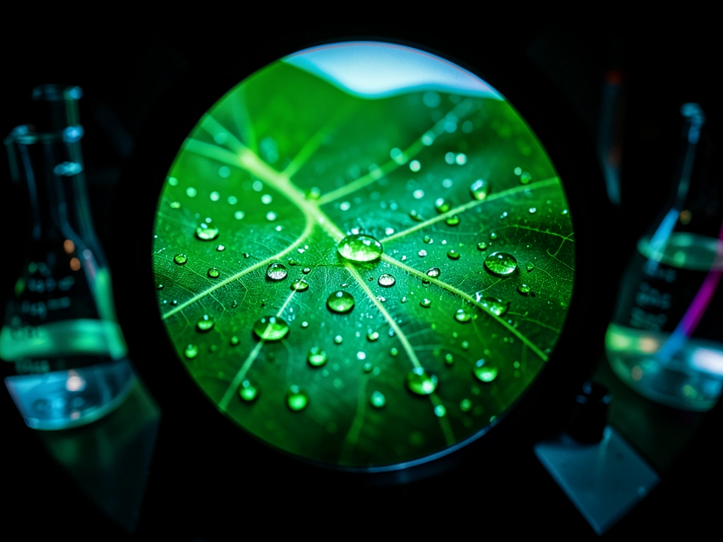 Macro botanical detail representing precision science